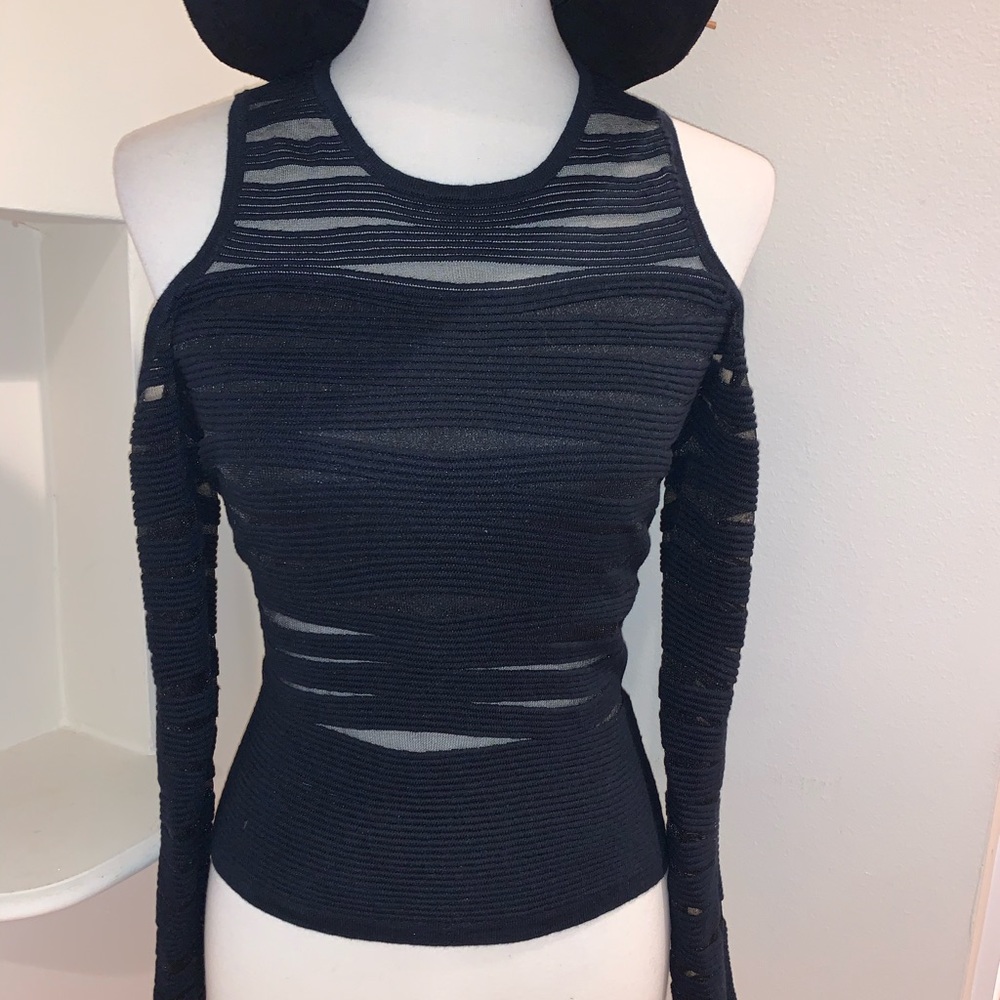 PARKER LIMITED EDITION cold shoulder mesh-stripe